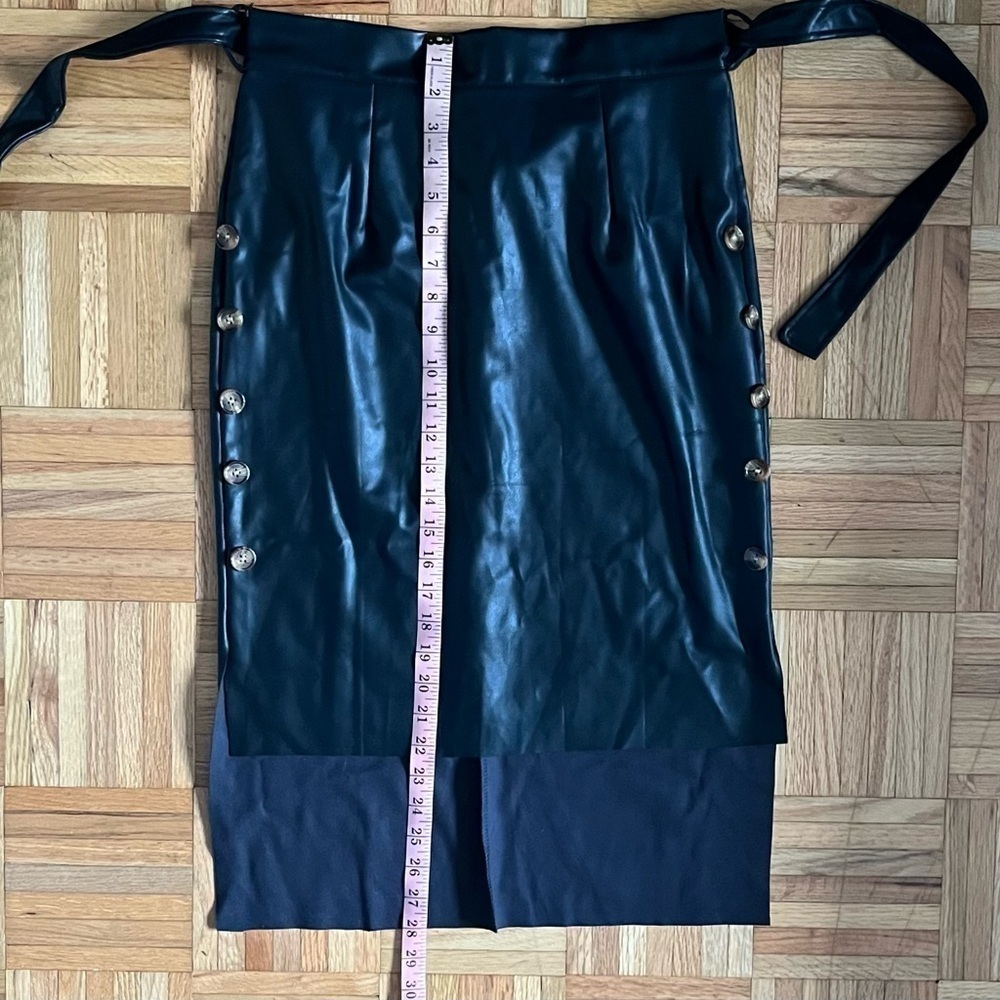 High Low Faux Leather Pencil Skirt L - Picture 6 of 6